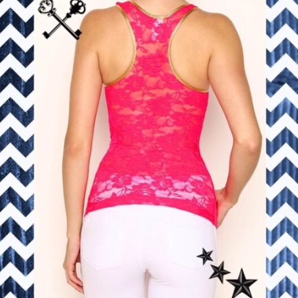 Stretchy Vibrant Lace Racerback - Picture 3 of 4